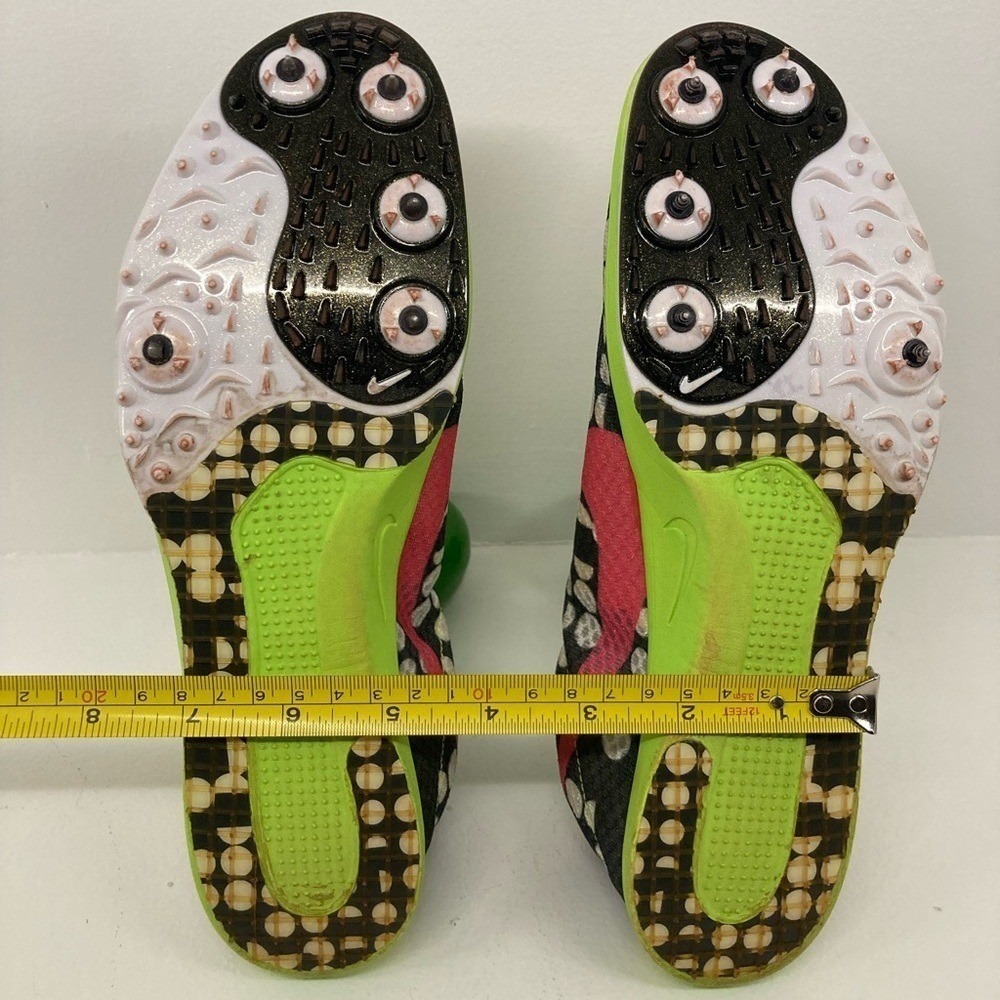 Nike Zoom Neon Highlighter Yellow Track Shoes w/Black and Pink Accents - Picture 11 of 16